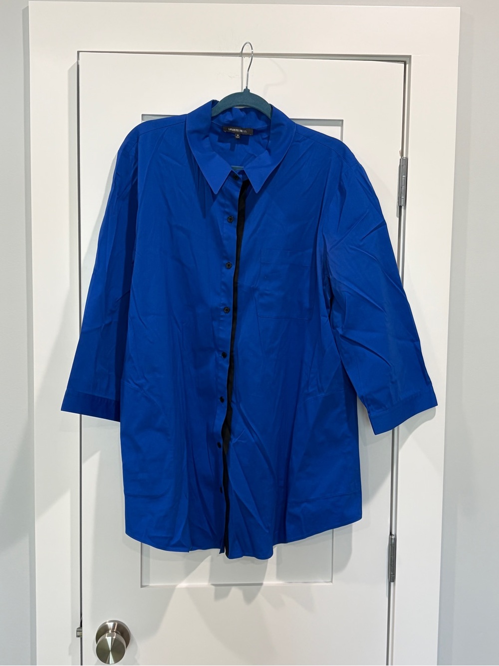 Lafayette 148 Cobalt Blue Button-Front Shirt